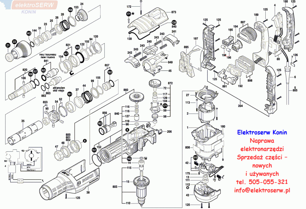 Bosch części zamienne do GBH 8-45 DV