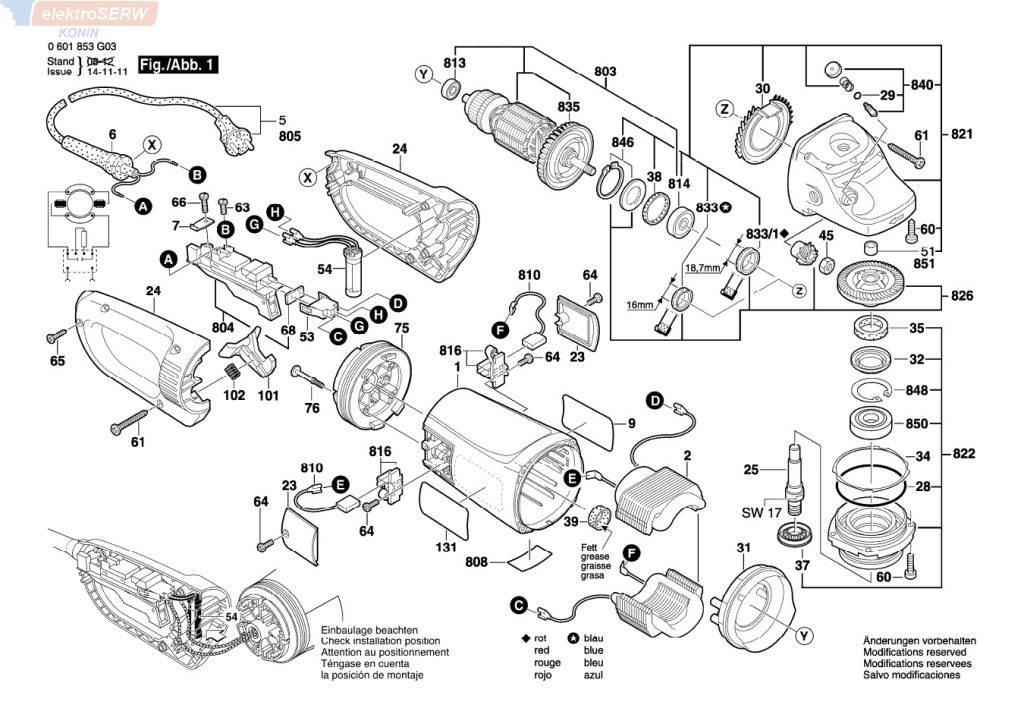 Bosch zestaw części do szlifierki kątowej GWS 24-180 JBV