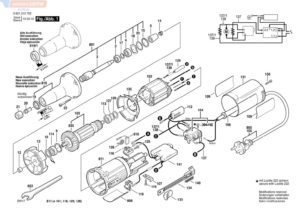 Bosch wirnik / twornik 230V do szlifierki prostej GGS 27 LC