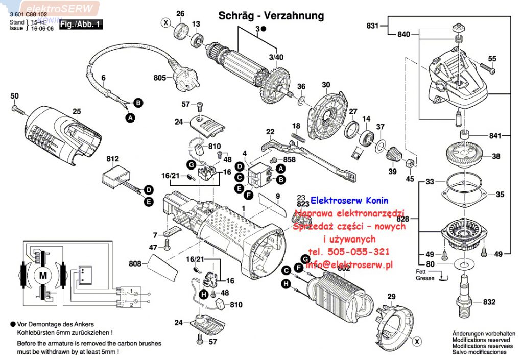 Bosch schemat części zamiennych do GWS 7-125