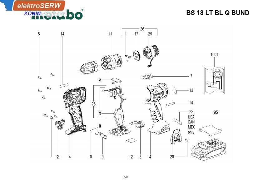 Metabo Silnik komplet BS 18 LTX BL I 02350000 316066950