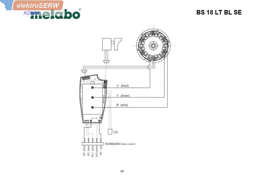 Metabo Silnik wiertarki BS 18 LT BL SE 0236700 316063650