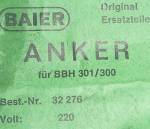 BAIER wirnik BBH 301/300 nr kat 32 276