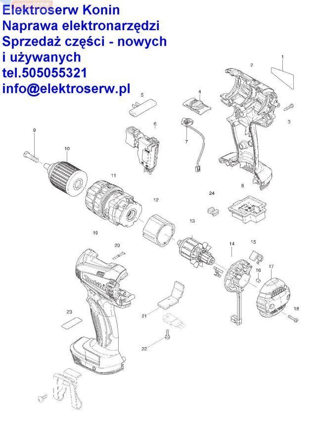 Makita BHP456 BDF456 stojan 638611-7 18V Li-on do wkrętarki