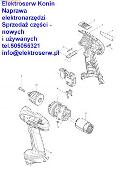 Makita uchwyt wiertła do wkrętarki 196306-3 BDF453 BHP453