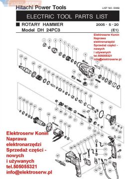 HITACHI 955203 szczotkotrzymacz do DH22 DH24PC3 DH24PF3 CJ110MV D13VB2 CJ15V D10VC