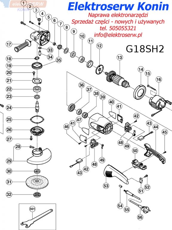 Hitachi wirnik 360558E do szlifierki  G23U2 G18SH2 G23SF2