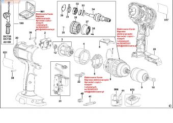 Dewalt DC727 18V przekładnia planetarna skrzynia 1007806-00