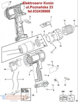 Dewalt silnik N0169643 do wkrętarki DC733