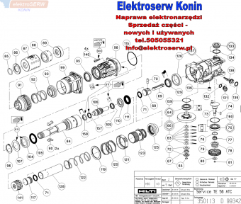Hilti zębnik 366173 do młota TE56ATC