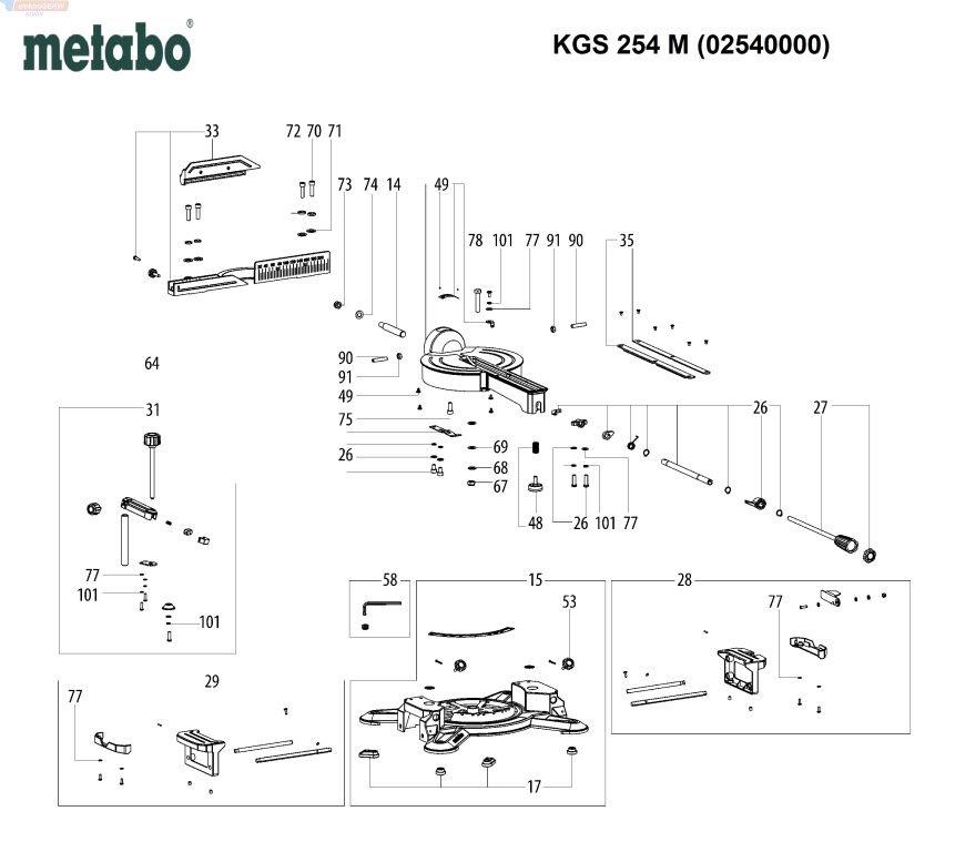 Metabo przekładnia do piły ukosowej KGS 254 M