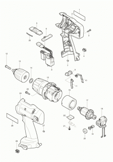MAKITA 8414 8434 8444 D przekładnia skrzynia biegów 125339-1 125428-2