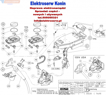 Hilti części zamienne do młota udarowego 345043 TE 706