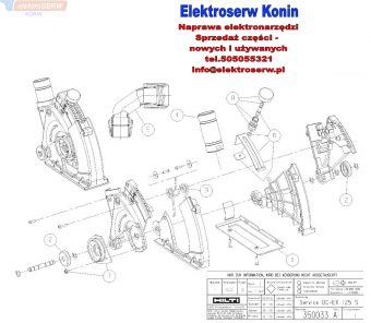 Hilti częsci zamienne do bruzdownicy DCG 125-EX 341058