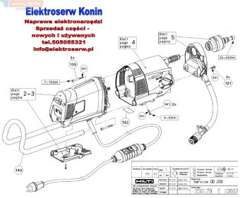 Hilti części zamienne do wiertnicy diamentowej DD 200 279257