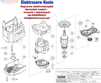 Hilti częsci zamienne do młotowiertarki TE 16-C 344734