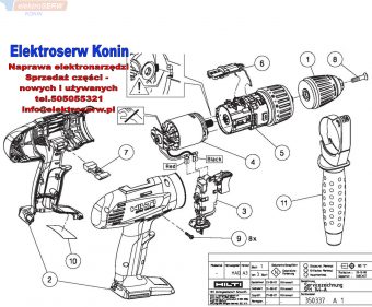 Hilti częsci zamienne do wkrętarko-wiertarki SFH 144-A 390798