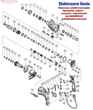 Hitachi części zamienne do młotowiertarki dh24pc3