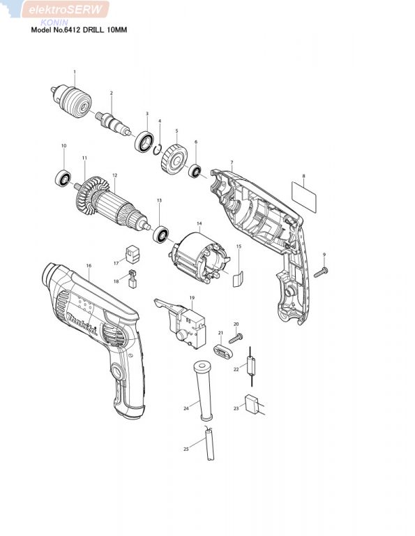 Makita wirnik do wiertarki 6412 515699-3 - nowy oryginalny