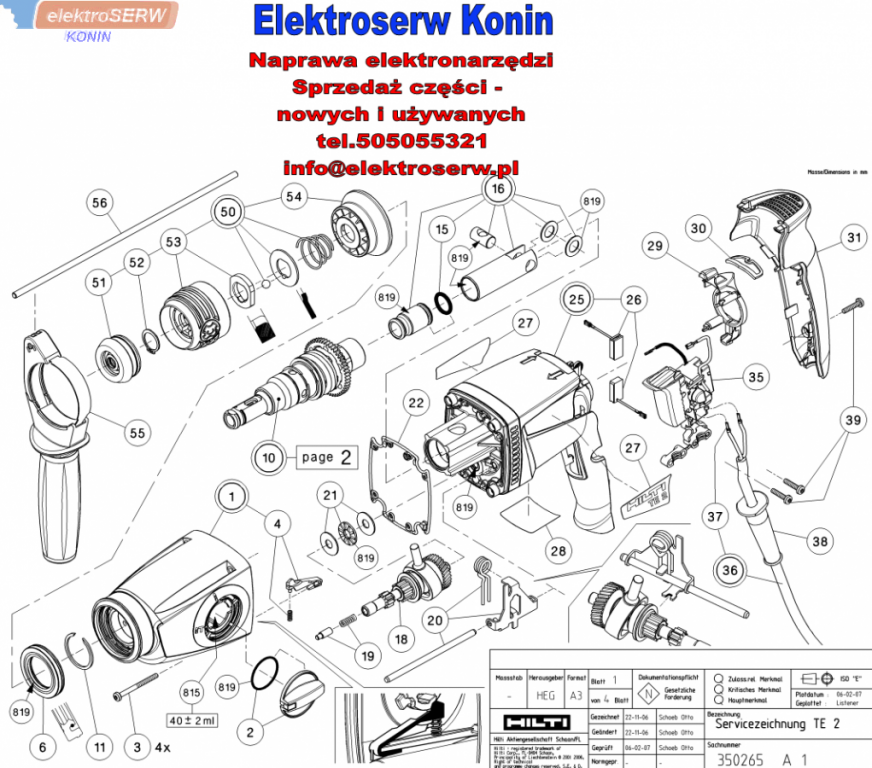 Hilti wirnik do wiertarki TE2