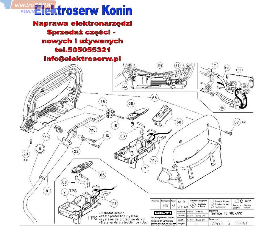 Hilti przekładnia zębatkowa do młota udarowego TE 905, 905-AVR