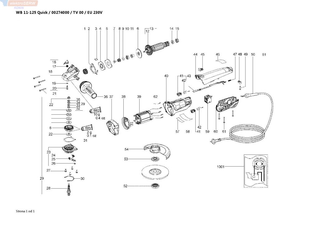 Metabo Wirnik szlifierki kątowej  WB 11-125 , WBA 11-125 , WB 11-150 , WBA 11-150 x 310009190