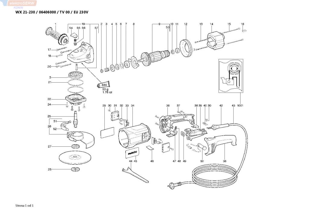 Metabo Wirnik szlifierki kątowej  WB 11-125 , WBA 11-125 , WB 11-150 , WBA 11-150 x 310009190