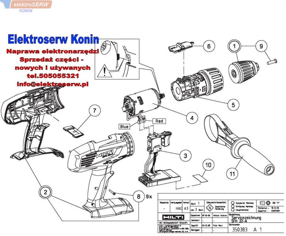 HILTI silnik do wkrętarki SF -22 A, SFH 22-A