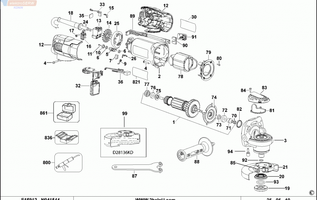 Części zamienne do szlifierki DeWALT D28136 
