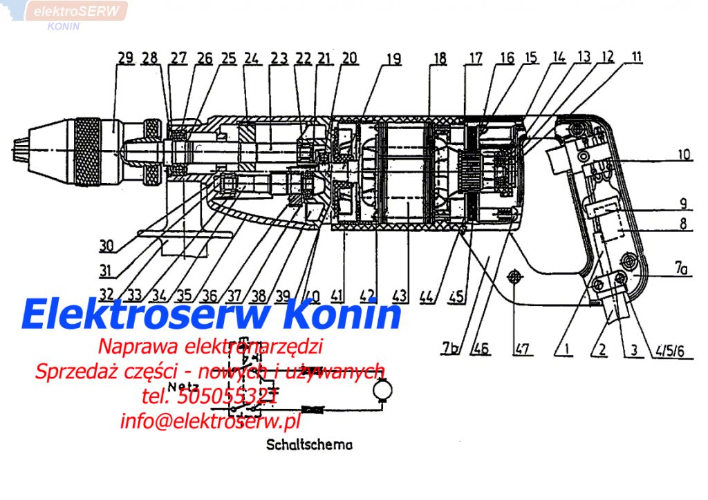 Części zamienne do wiertarki Wurtch B 16 0702 319