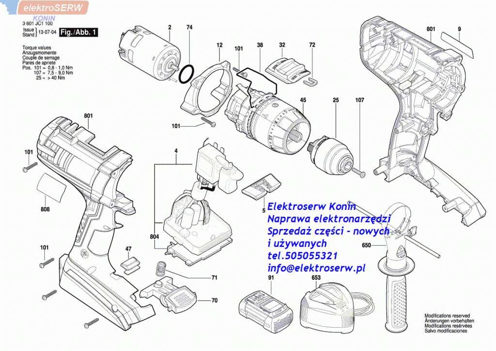 BOSCH silnik GSB 36 VE -2 LI, GSR VE -2 LI