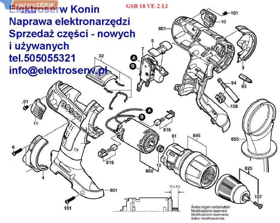 BOSCH obudowa do wkrętarki 2605105140