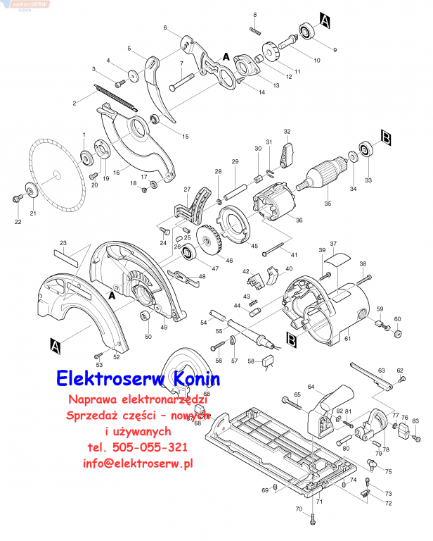 Makita 5903R - schemat części zamiennych