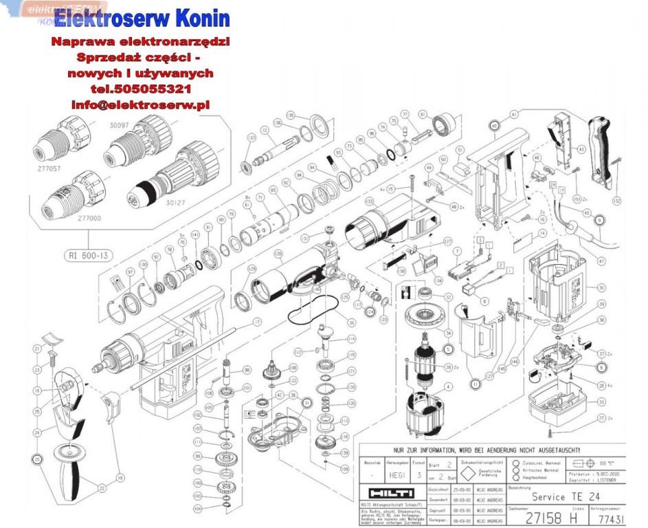 Hilti włącznik do wiertarki  TE25