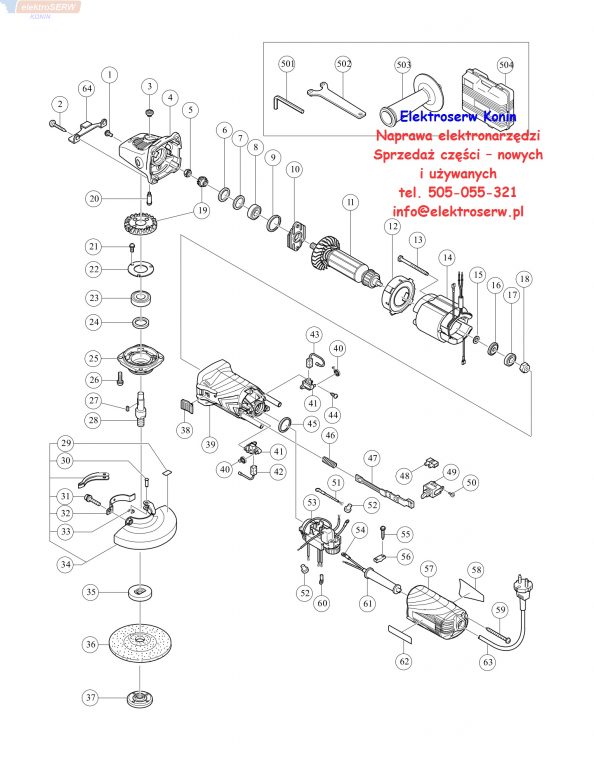 Hitachi G13VA - schemat części zamiennych