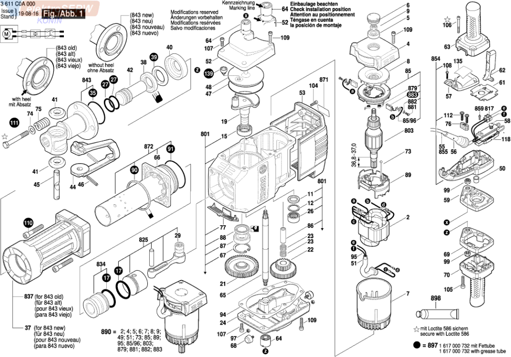Bosch silnik do młota GSH 27 VC 1617000733