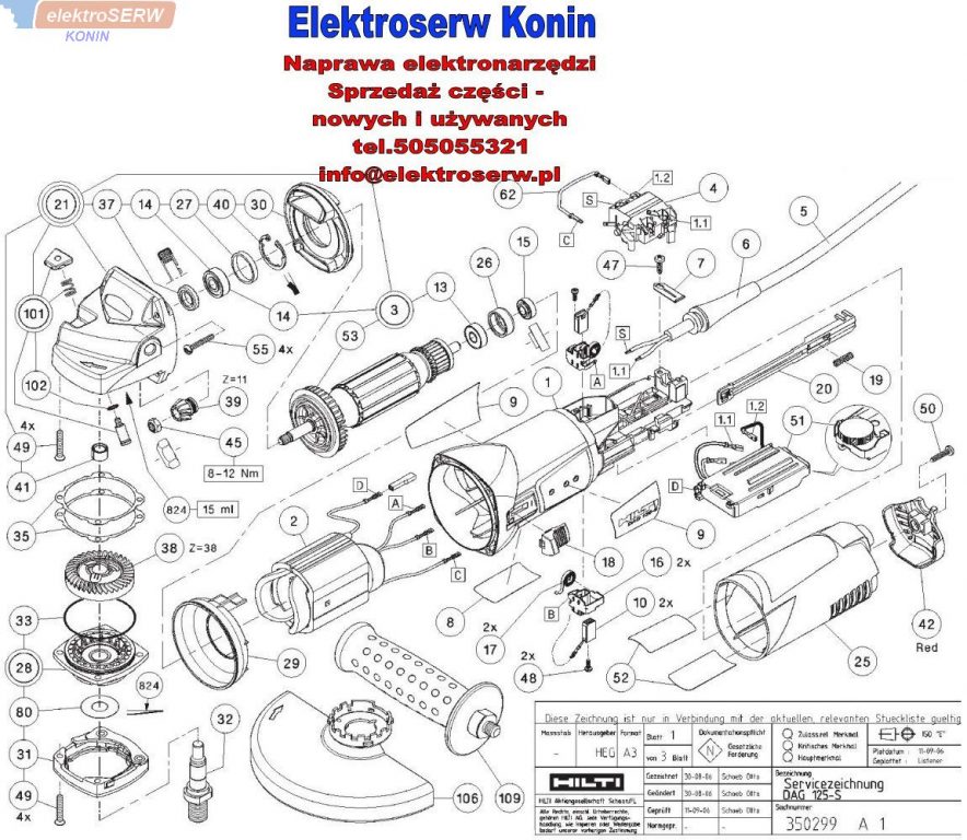 Hilti regulator obrotów do szlifierki DAG 125-S