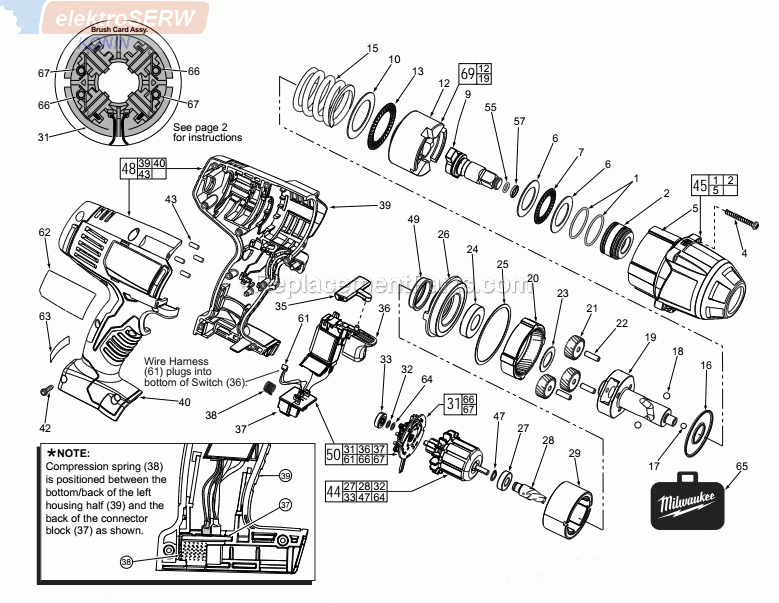 Korpus przekładni do klucza Milwaukee M18 CHIWF