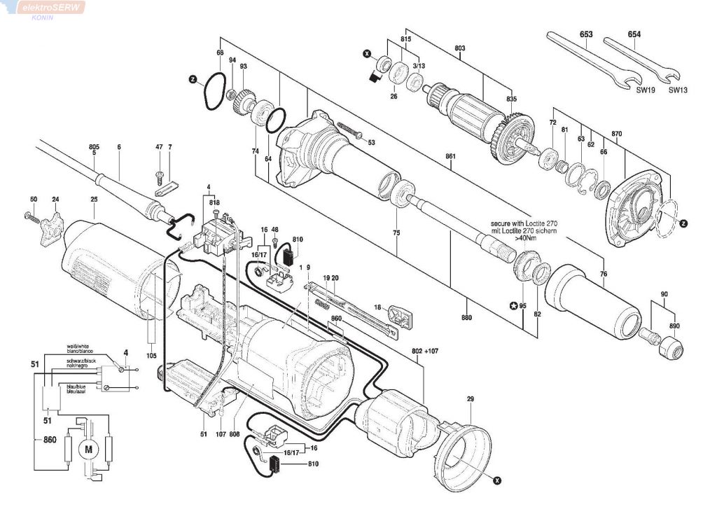 Bosch klawisz włącznika do szlifierki GGS 8 CE