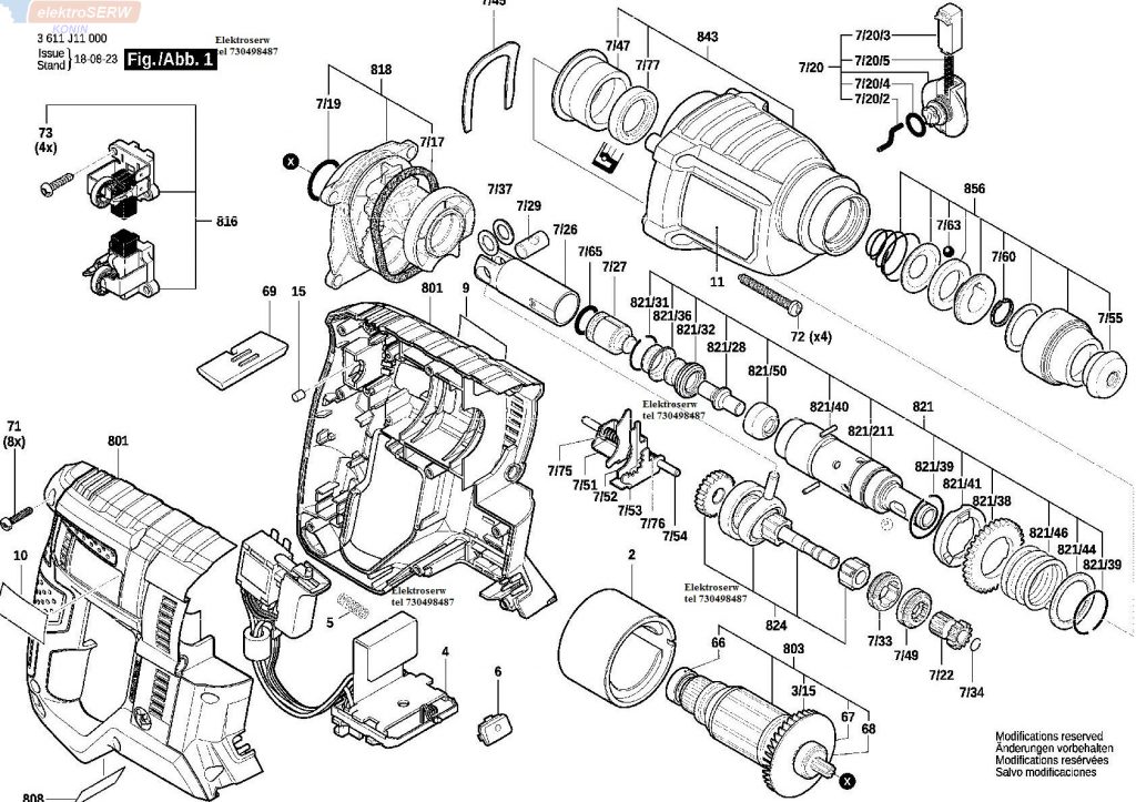 Bosch szczotki do wiertarki GBH 18V-20