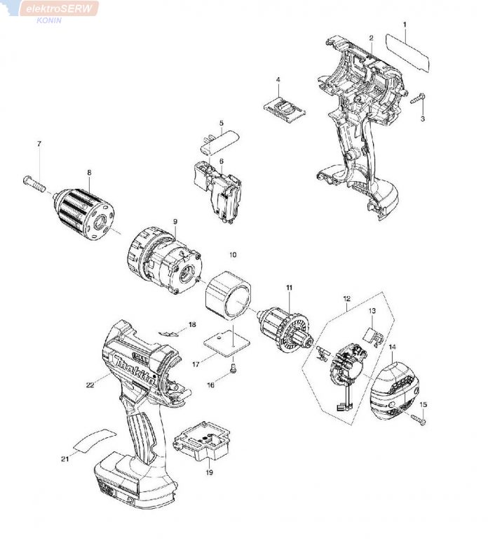 Makita 632f21-6 szczotki do wkrętarki DDF482 DHP482