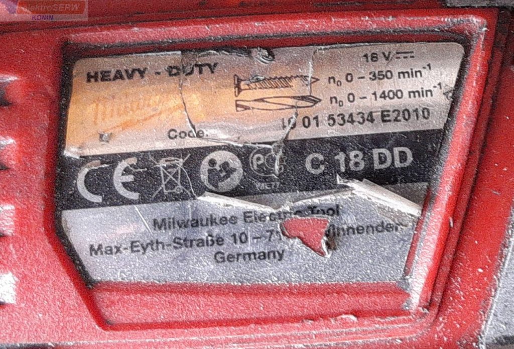 Milwaukee części do wkrętarki C18 DD