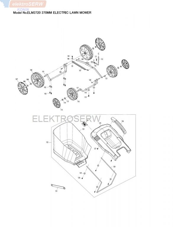 Nóż do kosiarki Makita ELM3720 37cm YA00000746