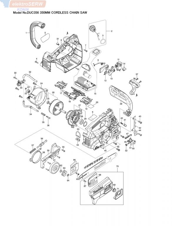 Makita zębatka napędowa łańcucha do piły DUC356 221464-7