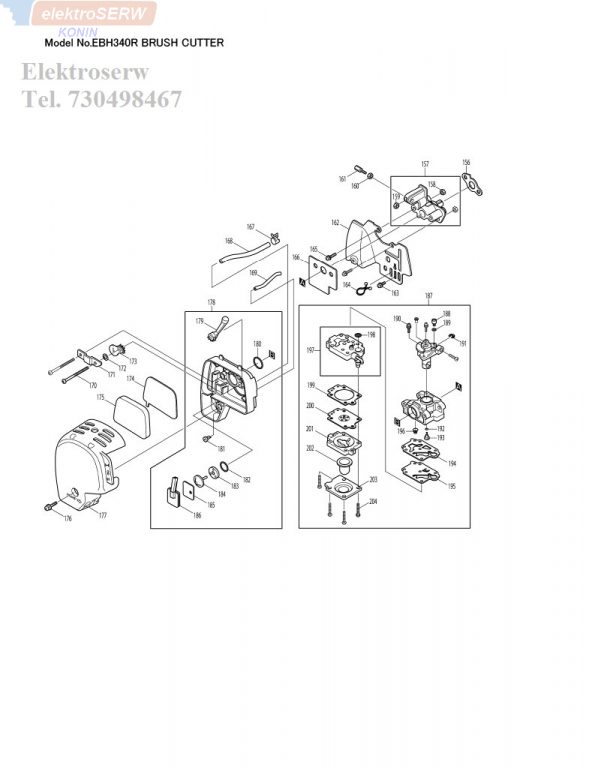 Makita spis części do kosy EBH340 R