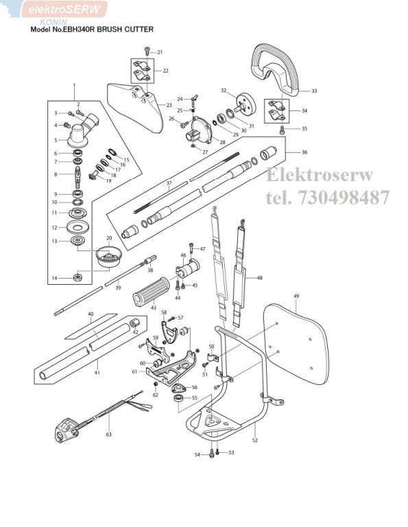 Makita spis części do kosy EBH340 R