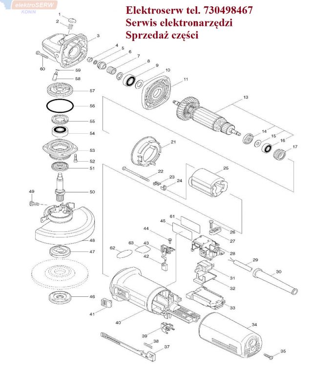 Makita 9565HR lista części