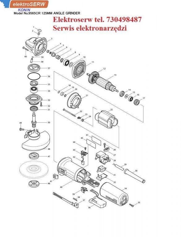 Makita wirnik do szlifierki 9565CR