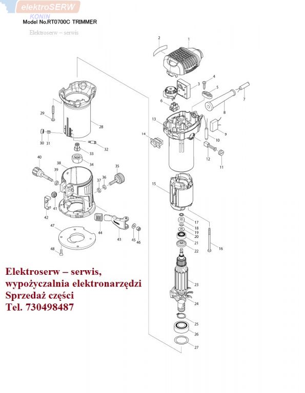 Makita RT0700C  lista części