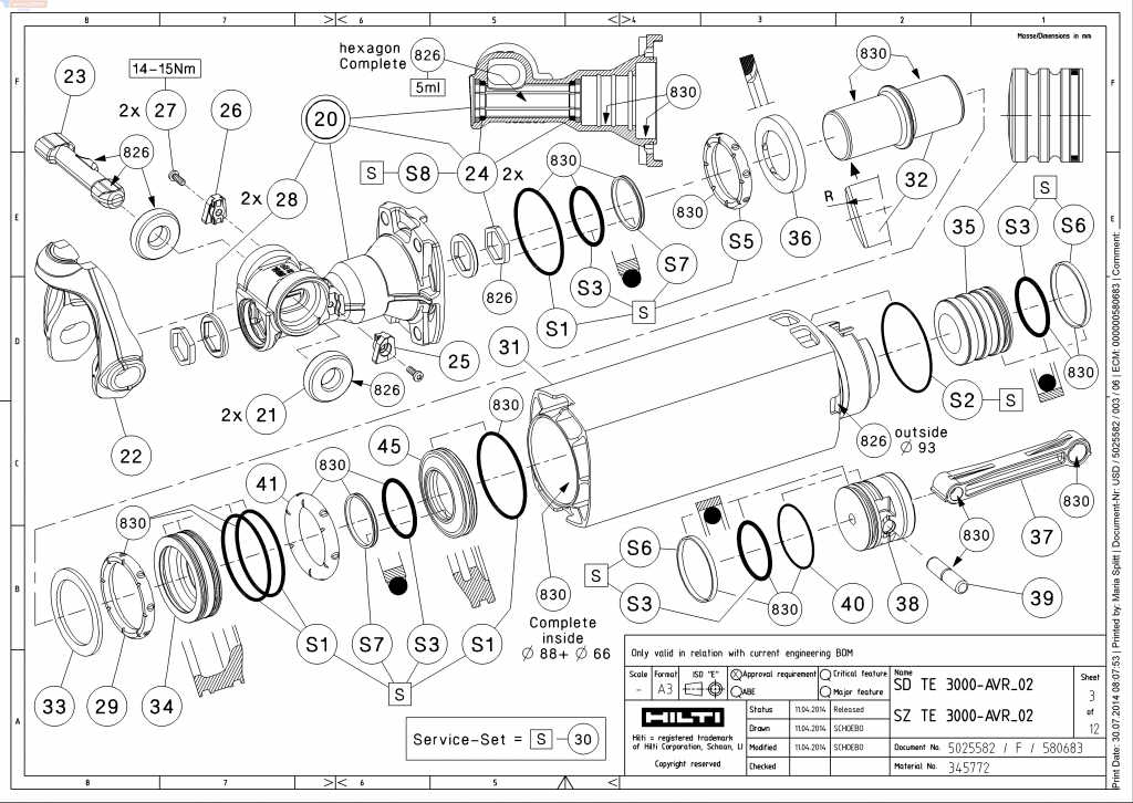Korbowód Hiltii do młota TE3000 2062819